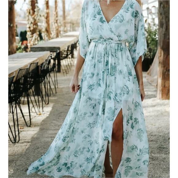 Baltic Born Kia Kimono Maxi Dress – White Sage Botanical | Size M | NWT - Picture 6 of 6